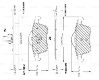 Комплект тормозных колодок (BOSCH: F 03B 150 066)