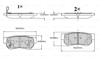 Комплект тормозных колодок (BOSCH: F 03B 150 070)