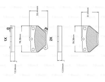 Комплект тормозных колодок (BOSCH: F 03B 150 074)