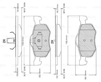 Комплект тормозных колодок (BOSCH: F 03B 150 080)