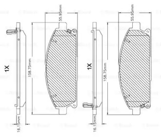 Комплект тормозных колодок (BOSCH: F 03B 150 082)