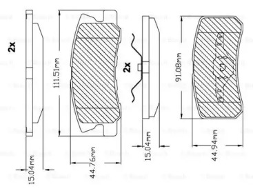 Комплект тормозных колодок (BOSCH: F 03B 150 087)