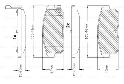 Комплект тормозных колодок (BOSCH: F 03B 150 097)