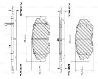 Комплект тормозных колодок (BOSCH: F 03B 150 103)