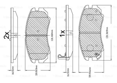 Комплект тормозных колодок (BOSCH: F 03B 150 106)