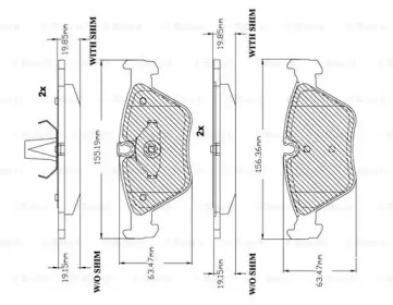 Комплект тормозных колодок (BOSCH: F 03B 150 112)