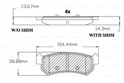 Комплект тормозных колодок (BOSCH: F 03B 150 138)