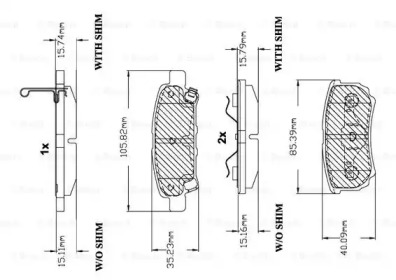 Комплект тормозных колодок (BOSCH: F 03B 150 139)