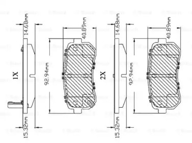 Комплект тормозных колодок (BOSCH: F 03B 150 161)