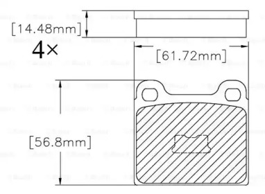 Комплект тормозных колодок (BOSCH: F 03B 150 206)