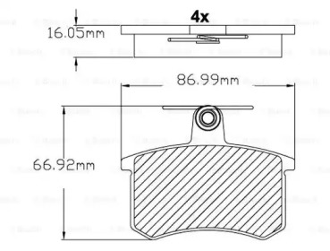 Комплект тормозных колодок (BOSCH: F 03B 150 211)