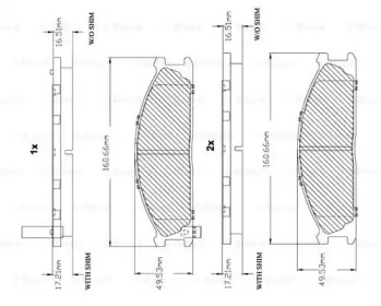 Комплект тормозных колодок (BOSCH: F 03B 150 216)