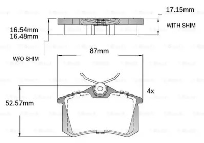 Комплект тормозных колодок (BOSCH: F 03B 150 218)