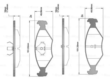 Комплект тормозных колодок (BOSCH: F 03B 150 221)