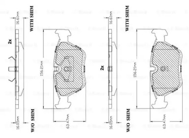 Комплект тормозных колодок (BOSCH: F 03B 150 227)