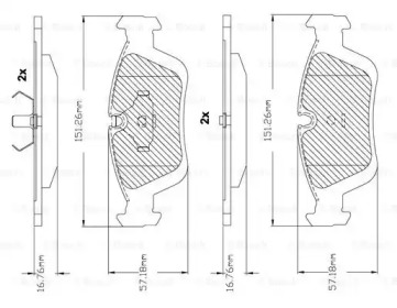 Комплект тормозных колодок (BOSCH: F 03B 150 243)