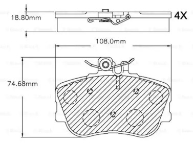 Комплект тормозных колодок (BOSCH: F 03B 150 251)