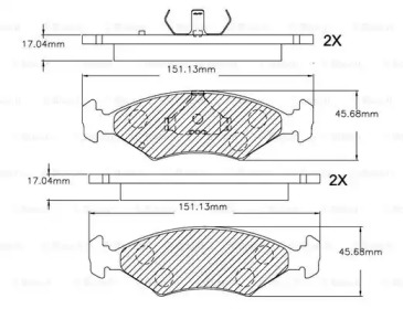 Комплект тормозных колодок (BOSCH: F 03B 150 253)