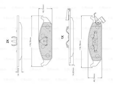 Комплект тормозных колодок (BOSCH: F 03B 150 254)