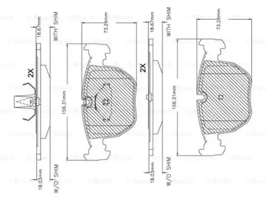 Комплект тормозных колодок (BOSCH: F 03B 150 261)