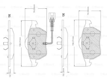 Комплект тормозных колодок (BOSCH: F 03B 150 264)