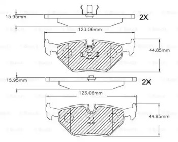 Комплект тормозных колодок (BOSCH: F 03B 150 266)