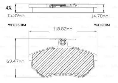 Комплект тормозных колодок (BOSCH: F 03B 150 268)