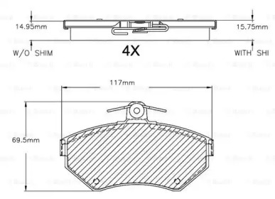 Комплект тормозных колодок (BOSCH: F 03B 150 270)