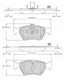 Комплект тормозных колодок (BOSCH: F 03B 150 271)