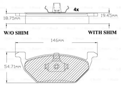 Комплект тормозных колодок (BOSCH: F 03B 150 284)