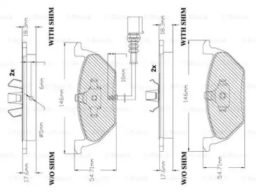 Комплект тормозных колодок (BOSCH: F 03B 150 285)