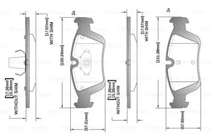 Комплект тормозных колодок (BOSCH: F 03B 150 287)