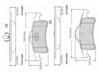 Комплект тормозных колодок (BOSCH: F 03B 150 289)