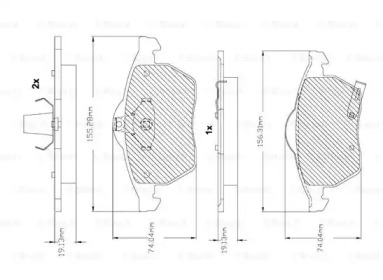 Комплект тормозных колодок (BOSCH: F 03B 150 293)