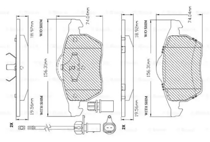 Комплект тормозных колодок (BOSCH: F 03B 150 297)