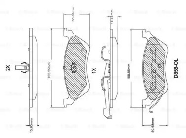 Комплект тормозных колодок (BOSCH: F 03B 150 303)