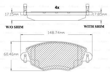 Комплект тормозных колодок (BOSCH: F 03B 150 315)