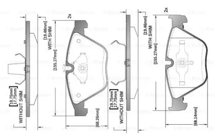 Комплект тормозных колодок (BOSCH: F 03B 150 317)