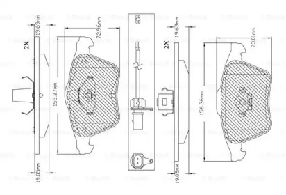 Комплект тормозных колодок (BOSCH: F 03B 150 365)