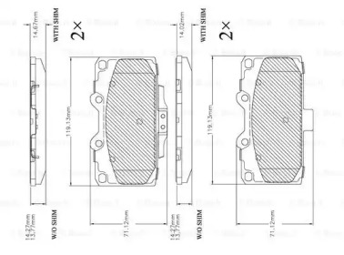 Комплект тормозных колодок (BOSCH: F 03B 150 384)