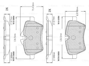 Комплект тормозных колодок (BOSCH: F 03B 150 390)