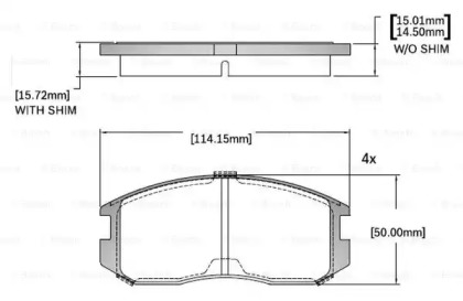 Комплект тормозных колодок (BOSCH: F 03B 150 412)