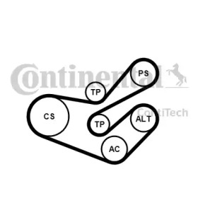 Ременный комплект (CONTITECH: 6PK1750K3)