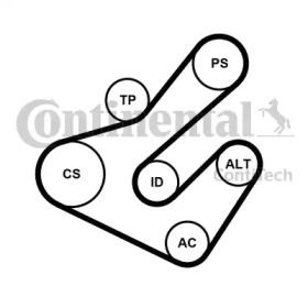 Ременный комплект (CONTITECH: 7PK1795K2)