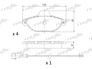 Комплект тормозных колодок (FRIGAIR: PD04.502)