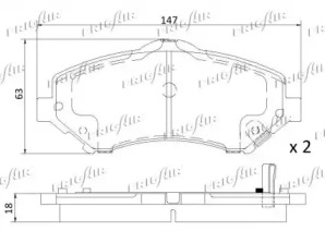 Комплект тормозных колодок (FRIGAIR: PD04.504)