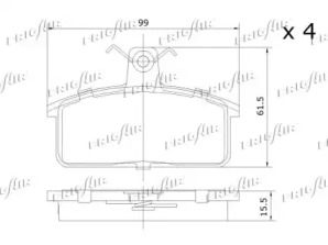 Комплект тормозных колодок (FRIGAIR: PD04.505)