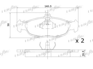 Комплект тормозных колодок (FRIGAIR: PD07.506)