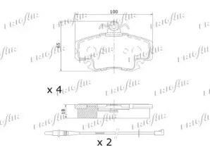Комплект тормозных колодок (FRIGAIR: PD09.504)