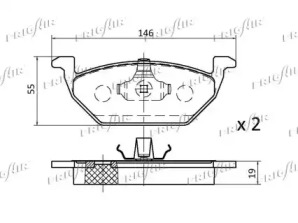 Комплект тормозных колодок (FRIGAIR: PD10.501)